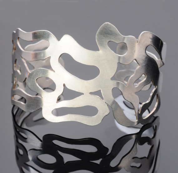Coral Reef Sterling Silver Cuff Bracelet